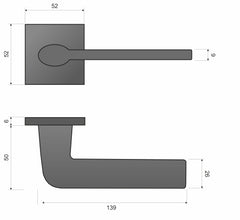 Infinity Line Stinger FIT white KSR 800 - Door Handle on a Square Rose