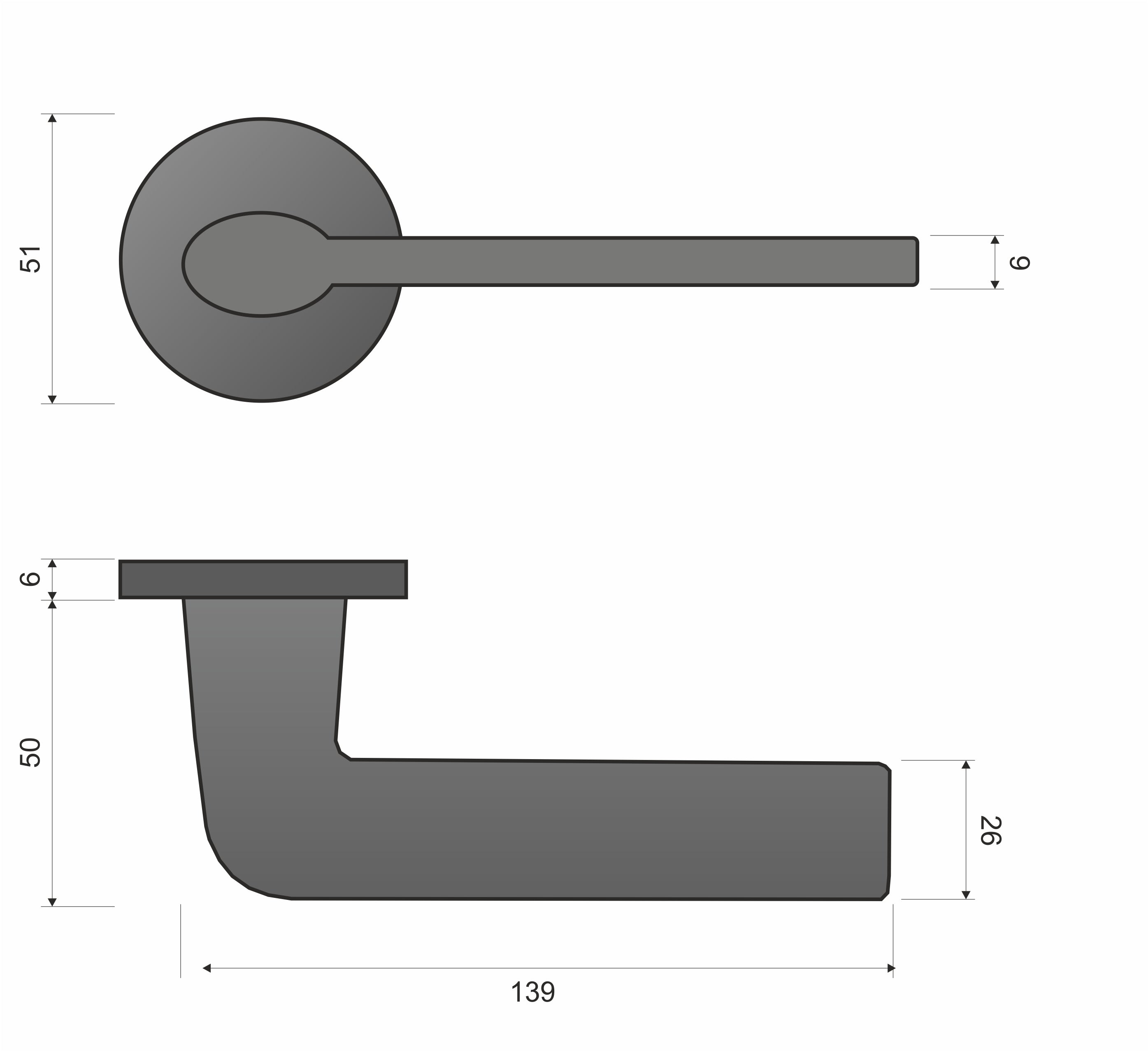 Stinger FIT KSR O 700 Chrome - Door Handle on a Round Rose