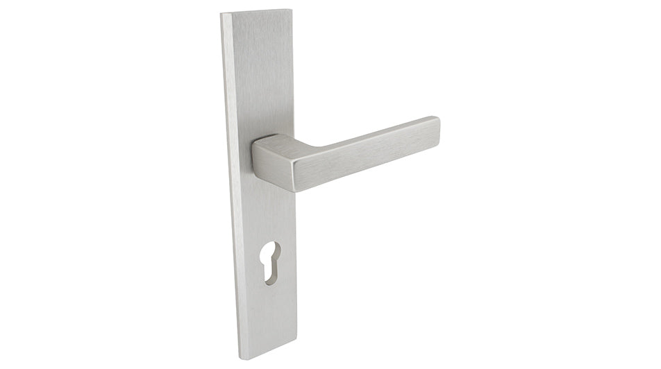 THEO Titanium K+K -External Door Handle on a Backplate