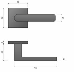 Infinity Line Torino FIT black KTF B00 - Door Handle on a Square Rose