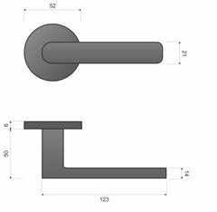 Infinity Line Torino FIT KTF O BOO black - Door Handle on a Round Rose