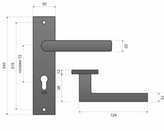 Infinity Line Torino KTR 412 Patina -External Door Handle on a Backplate
