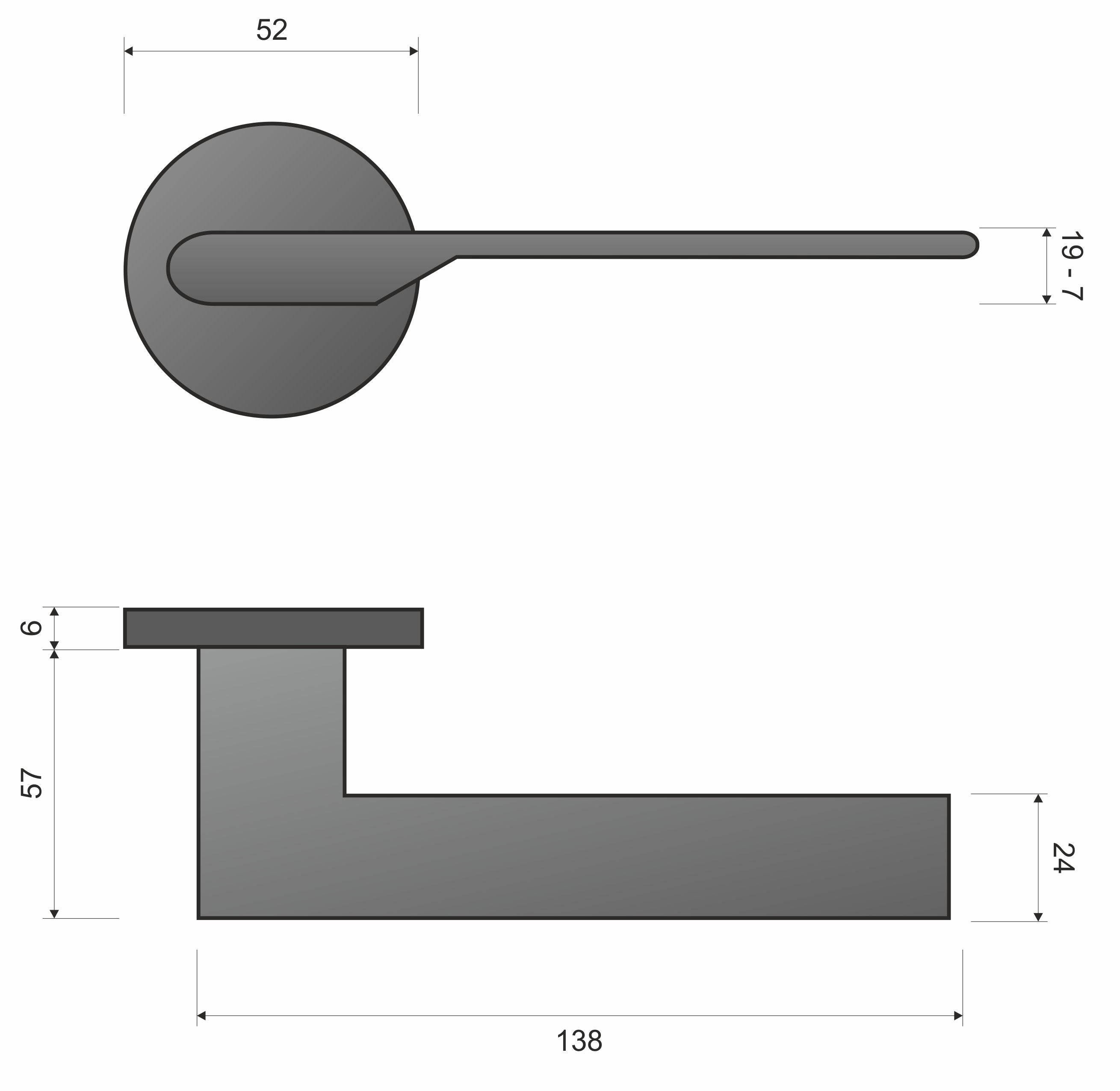 Infinity Line TORO FIT KTO O black B00 - Door Handle on a Round Rose