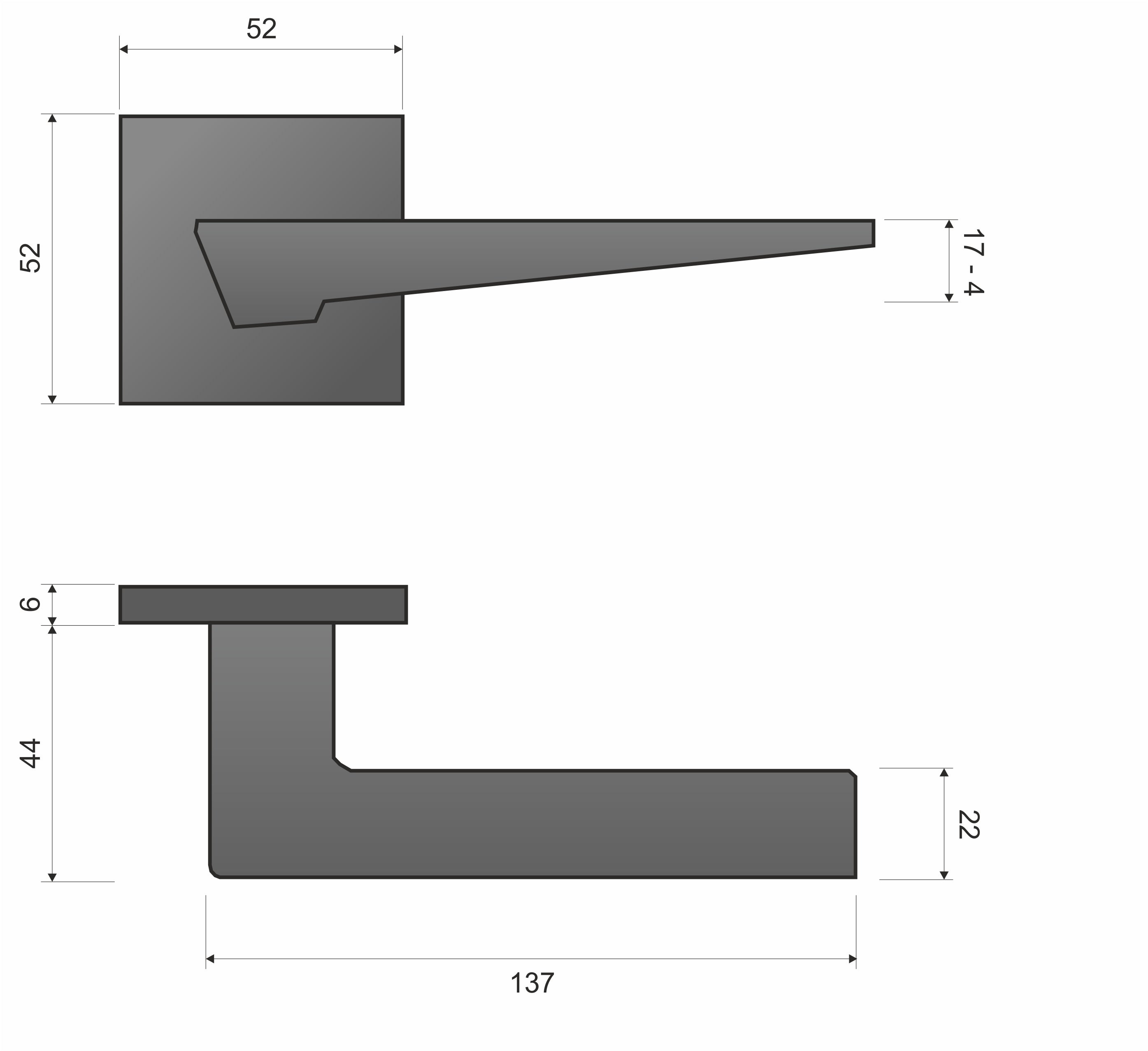 Infinity Line Vega FIT black KVG B00 - Door Handle on a Square Rose