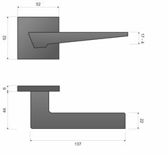 Infinity Line Vega FIT black KVG B00 - Door Handle on a Square Rose