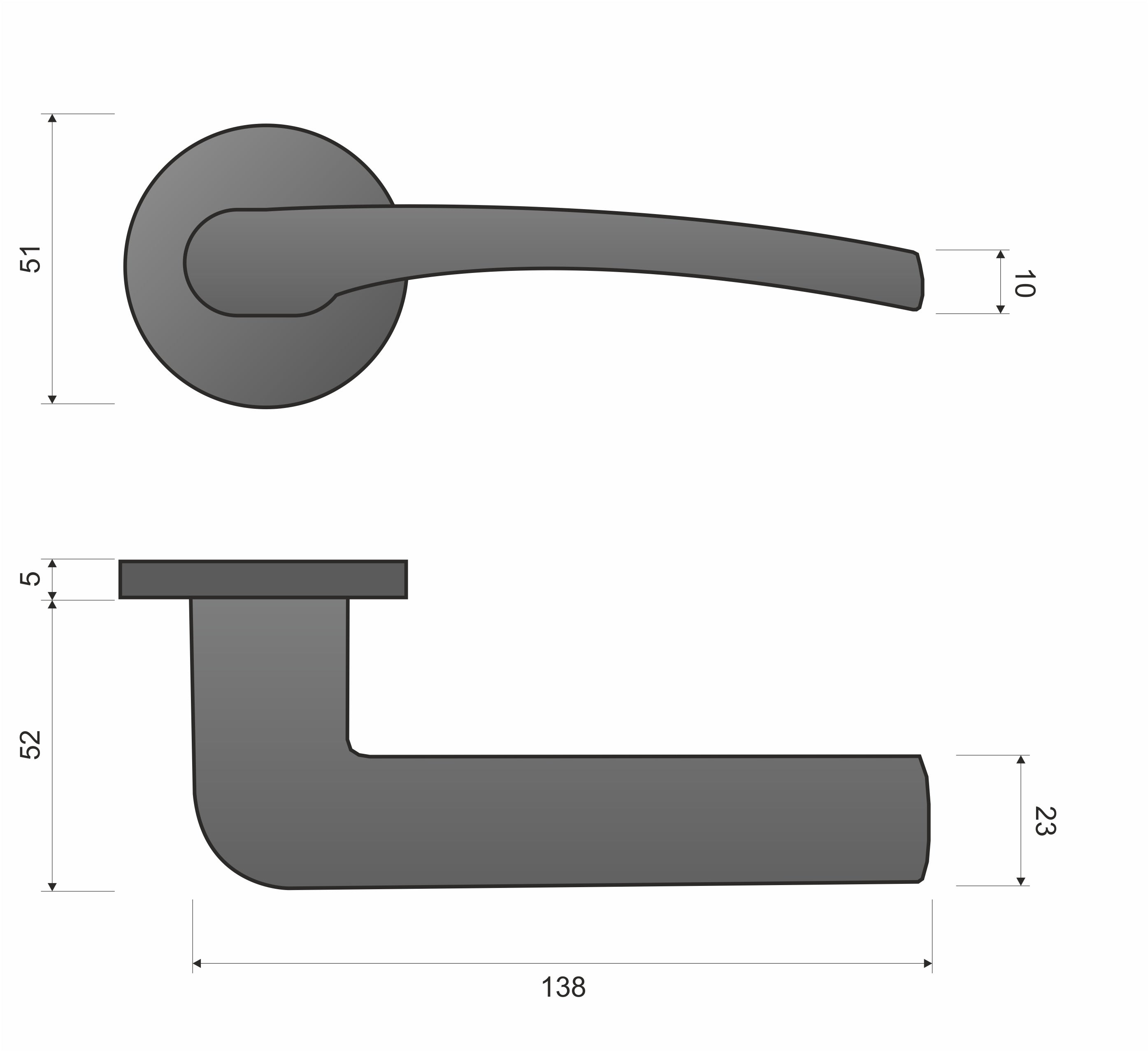 Infinity Line Vento SLIM Chrome KVNO S O 700 - Door Handle on a Round Rose