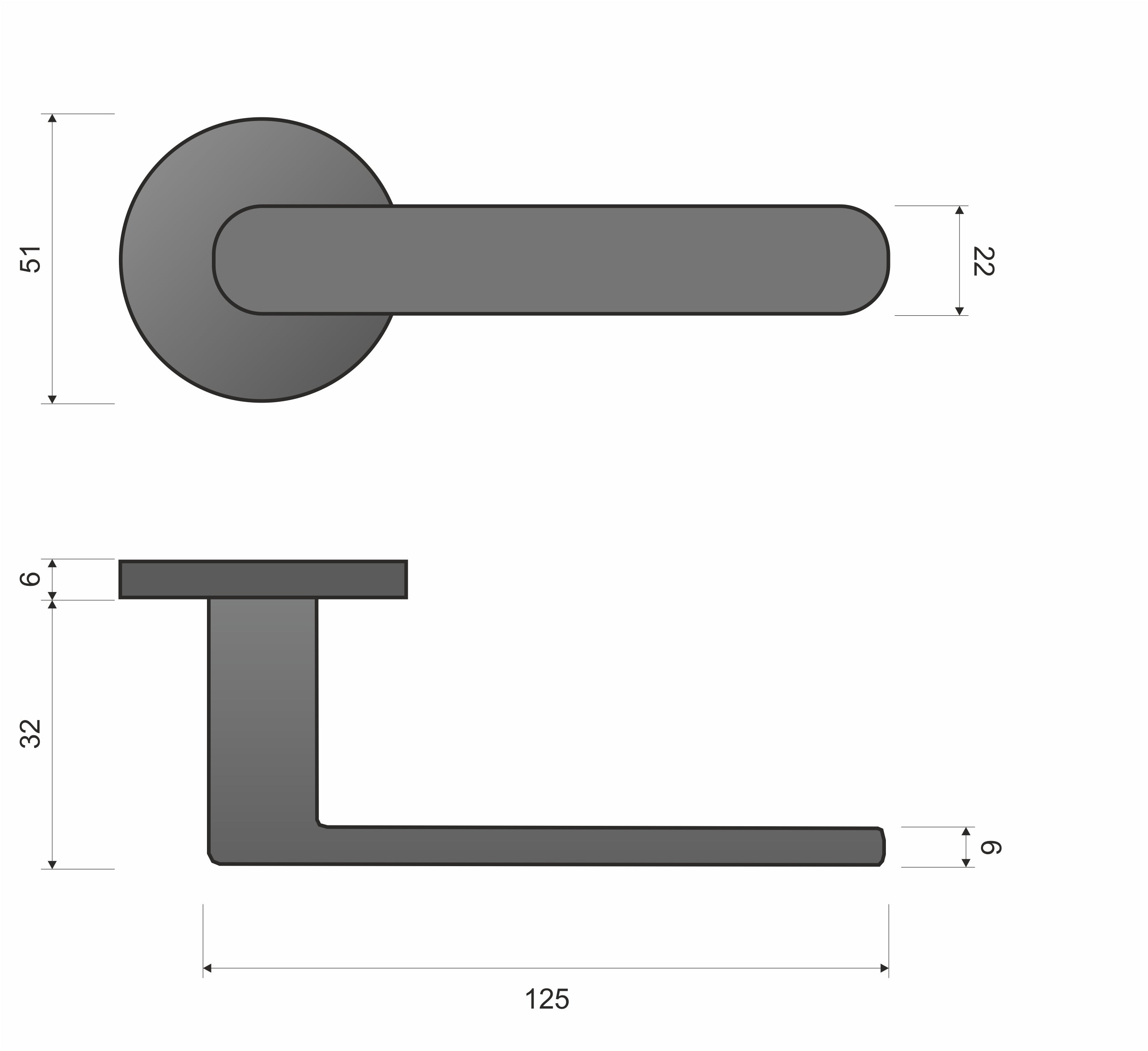 Infinity Line Wenus FIT KWF O B00 Black - Door Handle on a Backplate